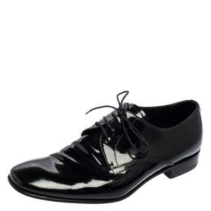 Prada Black Patent Leather Lace Derby Size 41