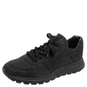 Prada Black Nylon Prax Low-Top Sneakers Size 46.5
