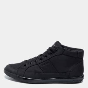 Prada Black Canvas High Top Sneakers Size 41 