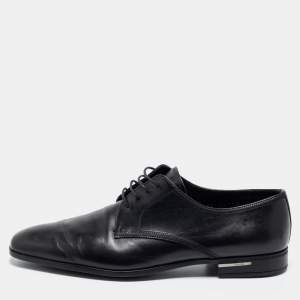 Prada Black Leather Lace Up Derby Size 42