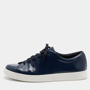 Prada Sport Blue Leather Low Top Sneakers Size 43