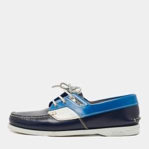 Prada Multicolor Leather Boat Loafers Size 44