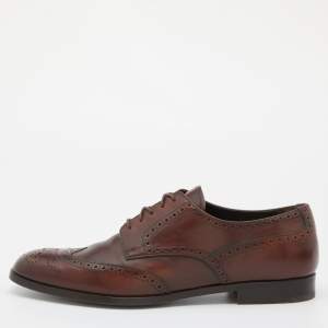 Prada Brown Leather Lace Up Derby Size 43.5
