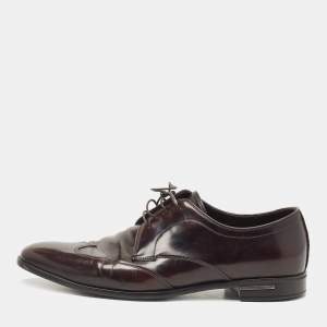 Prada Burgundy Leather Lace Up Derby Size 42