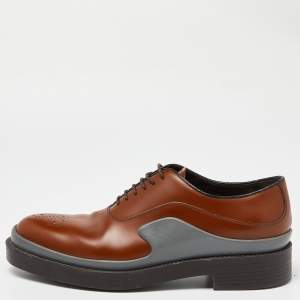 Prada Brown Leather Lace Up Oxfords Size 43.5 
