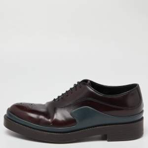 Prada Burgundy Leather Lace Up Oxfords Size 43.5