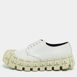 Prada White Leather Lace Up Sneakers Size 41.5