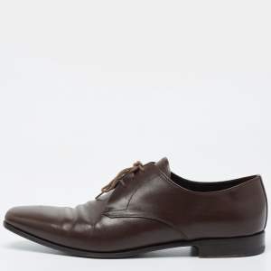 Prada Brown Leather Lace Up Oxford Size 43.5