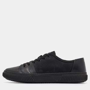 Prada Black Nylon and Rubber Low Top Sneakers Size 41.5
