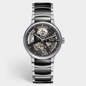 Rado Black Ceramic Stainless Steel Centrix Open Heart R30178152 Women's Wristwatch 38 mm 