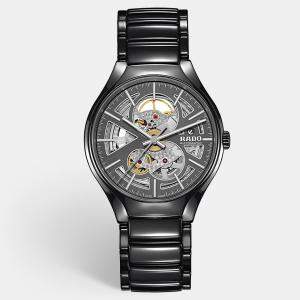 Rado Black Plasma High-Tech Ceramic True Open Heart R27510152 Men's Wristwatch 40 mm