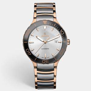 Rado Silver HIgh -Tech Ceramic PVD Coated Stainless Steel Centrix R30001103 Men's Wristwatch 42 mm