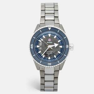 Rado Blue Plasma High-Tech Ceramic Titanium Stainless Steel Captain Cook R32128202 Men's Wristwatch 43 mm