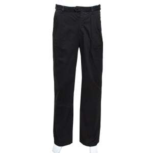 RAF by Raf Simons Black Denim Pleated Wide Leg Trousers XS