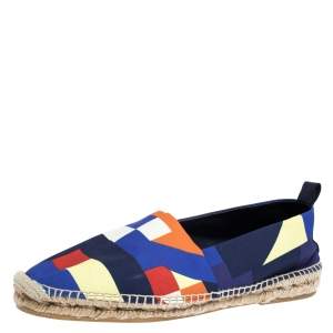 Ralph Lauren Multicolor Canvas Slip On Espadrilles Loafers Size 43