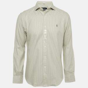 Ralph Lauren Grey Houndstooth Cotton Slim Fit Shirt M