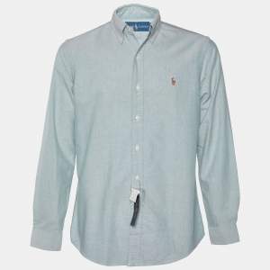 Pre Owned Ralph Lauren Light Green Cotton button Front Shirt M