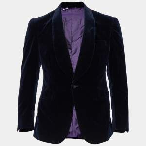 Ralph Lauren Purple Label Navy Blue Velvet Tailored Jacket L