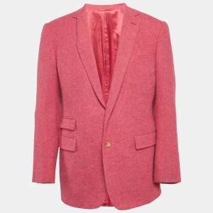 Ralph Lauren Purple Label Pink Herringbone Wool Blend Custom Fit Blazer M