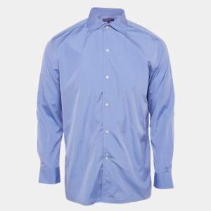 Ralph Lauren Purple Label Blue Cotton Long Sleeve Shirt S