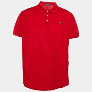 Ralph Lauren Purple Label Red Cotton Pique Polo T-Shirt XXL