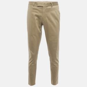 Pre Owned Ralph Lauren Purple Label Dark Beige Cotton Blend Trousers M