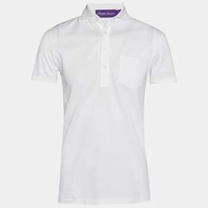 مملوكة مسبقًا Ralph Lauren Purple Label White Cotton Polo T-Shirt S