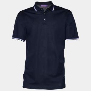 Ralph Lauren Purple Label Navy Blue Cotton Pique Polo T-Shirt XXL