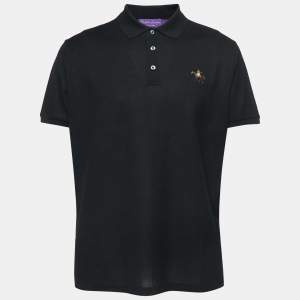 Ralph Lauren Purple Label Black Cotton Pique T-Shirt XL