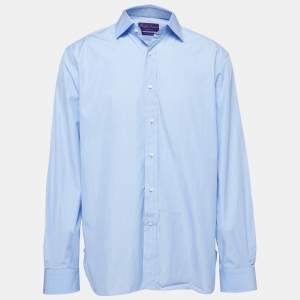 Ralph Lauren Purple Label Blue Cotton Button Front Sartorial Shirt 2XL