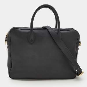 Pre Owned Ralph Lauren Black Leather Briefcase Bag