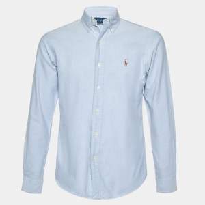 Ralph Lauren Light Blue Cotton Custom Fit Button Down Shirt S