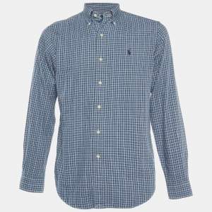 Ralph Lauren Blue Checked Coton Classic Fit Button Down Shirt S