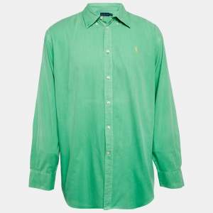Ralph Lauren Green Cotton Button Front Full Sleeve Shirt XL
