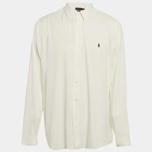Pre Owned Ralph Lauren White Stretch Nylon Classic Fit Shirt XL
