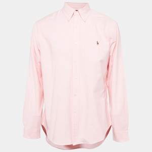 Ralph Lauren Pink Stretch Oxford Cotton Slim Fit Shirt XL