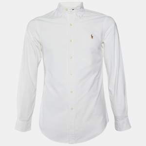 Ralph Lauren White Cotton Slim Fit Button Down Shirt S