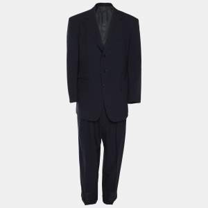Ralph Lauren Navy Blue Wool Blend Single Breasted Blazer & Straight Leg Pant Set L