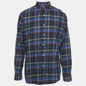 Ralph Lauren Blue/Green Tartan Check Cotton Classic Fit Shirt XL