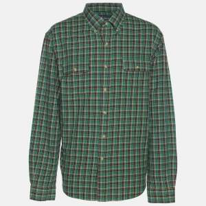Pre Owned Ralph Lauren Green Checked Cotton Long Sleeve Shirt XL