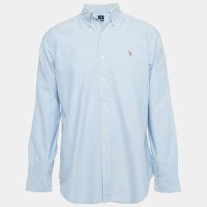 Pre Owned Ralph Lauren Blue Cotton Full Sleeve Shirt M