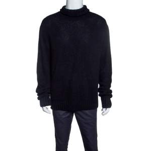 Pre Owned Ralph Lauren Black Cashmere Turtle Neck Long Sleeve Sweater XL