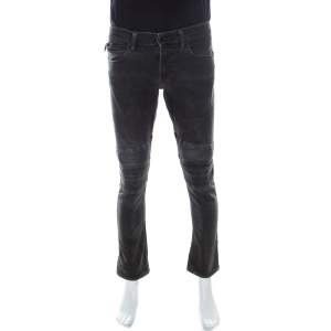Ralph Lauren Charcoal Grey Denim Slim Fit Piston Moto Jeans M