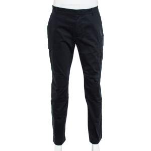Ralph Lauren Navy Blue Cotton Pocket Detail Paneled Pants L
