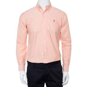 Ralph Lauren Pink Cotton Button Front Custom Fit Shirt S