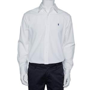 Pre Owned Ralph Lauren White Cotton Button Front Shirt S