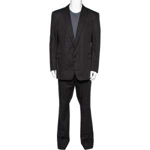 Ralph Lauren Black Knit Single Breasted Suit M