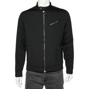 Pre Owned Ralph Lauren Black Synthetic Zip Front Jacket L