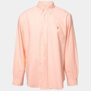 Pre Owned Ralph Lauren Peach Cotton Button Down Shirt XL