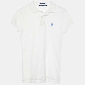 Ralph Lauren White Cotton Pique The Skinny Polo T-Shirt S